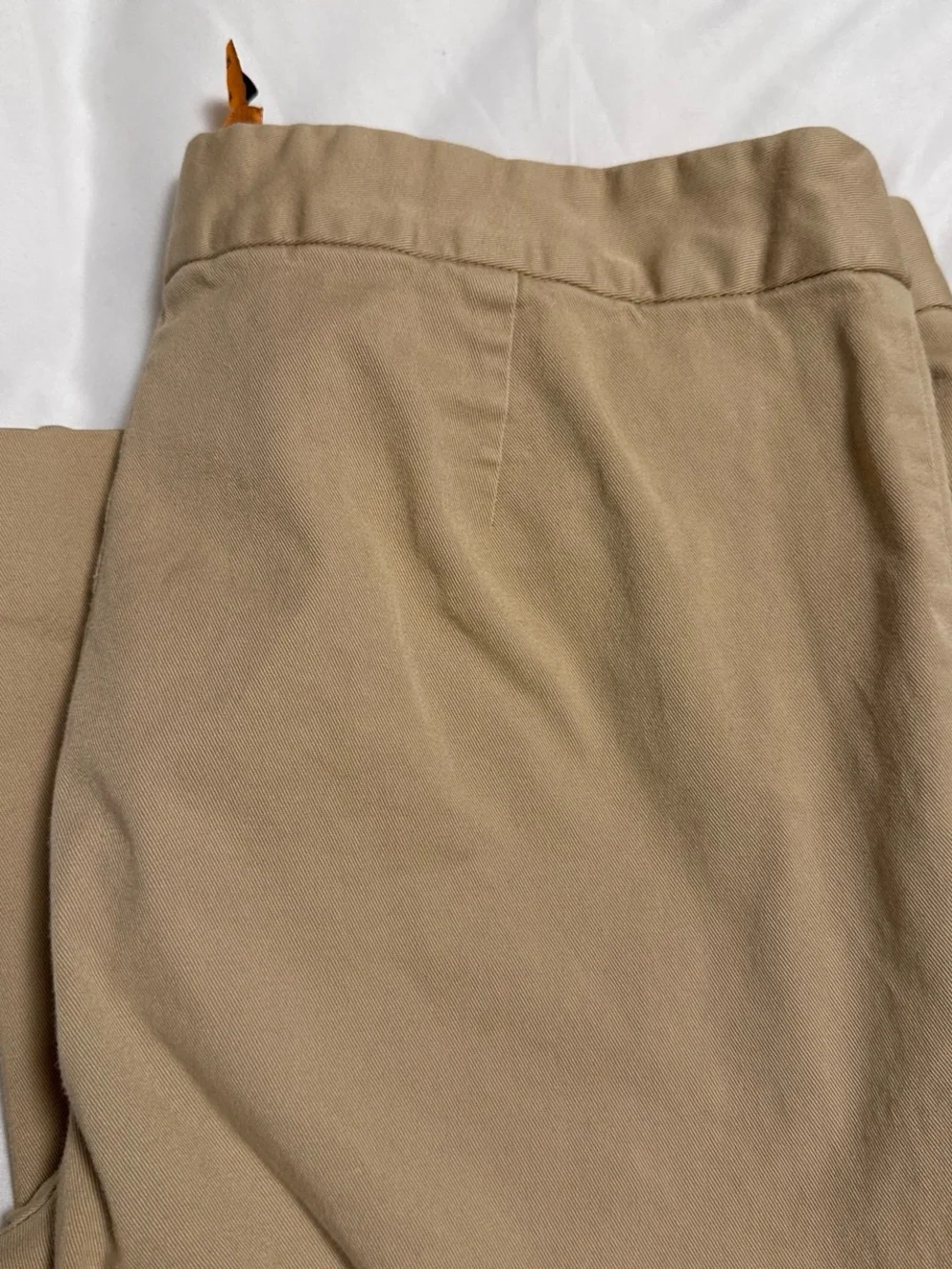 Tory Burch Tan Trousers with Coral Waistband